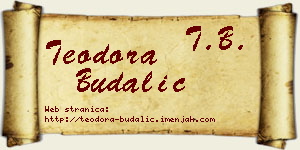Teodora Budalić vizit kartica